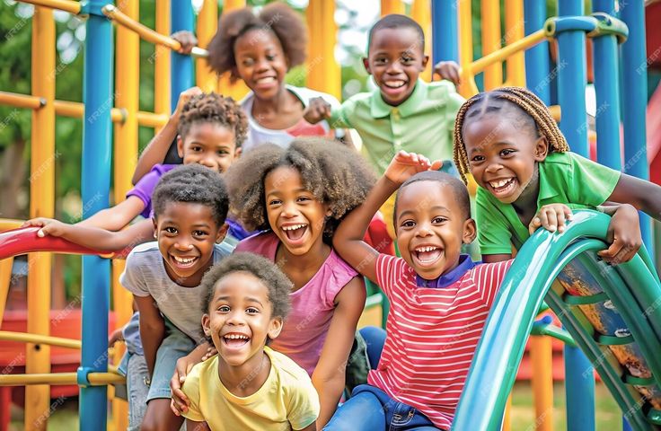 Happy children on playground